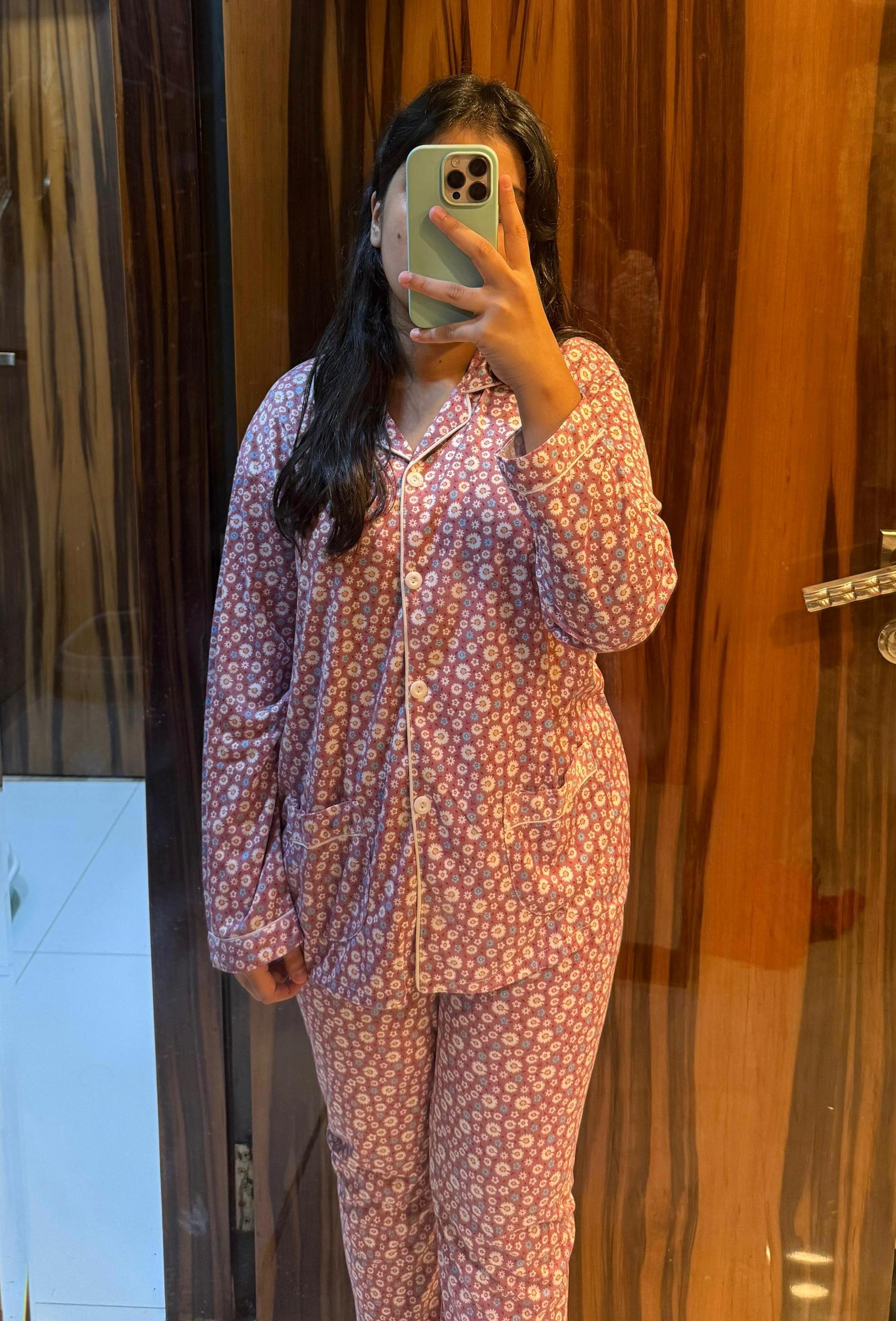 pink daisy dreams payjama set