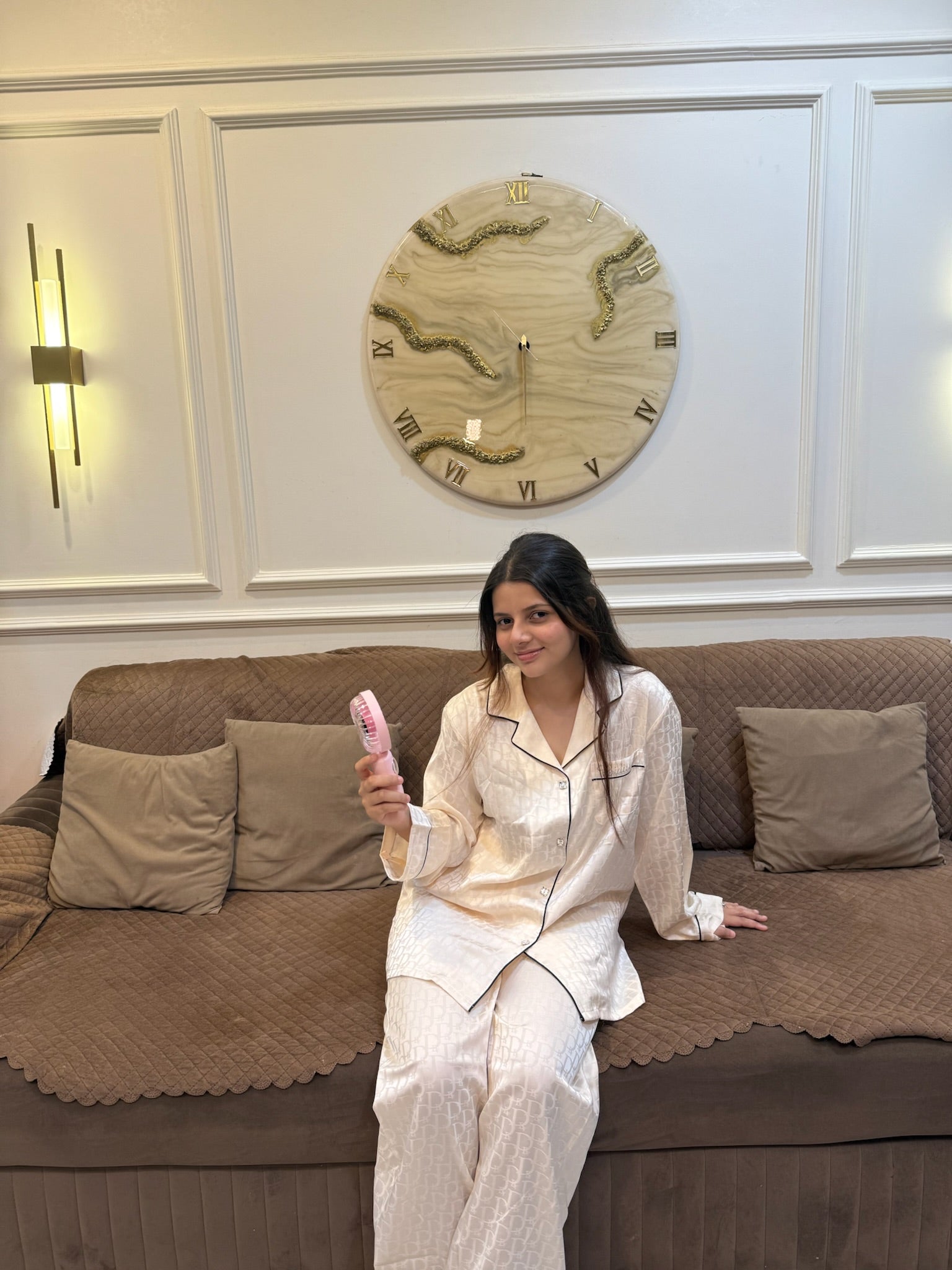 Off White Dior Silk Nightsuit