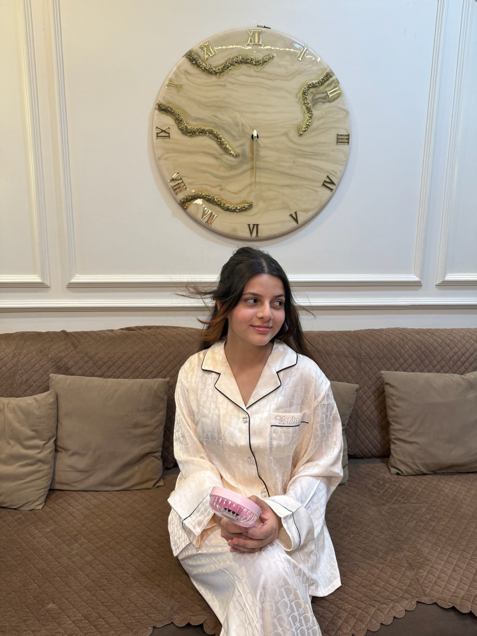 Off White Dior Silk Nightsuit